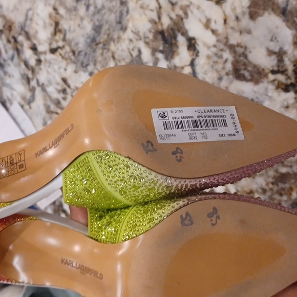 Karl Lagerfeld Chalina Rhinestone slingback pumps Heels PRIDE $149 - Picture 9 of 10